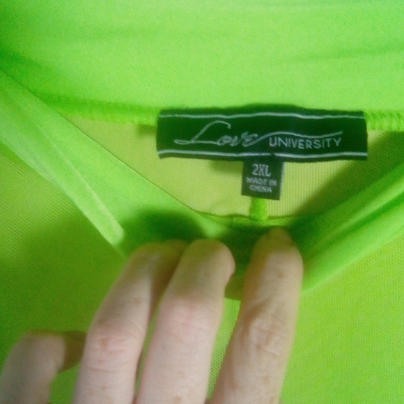 Love University Mesh Neon Green Ruffle Swim Cover-up Stretchy Pant - Picture 5 of 14